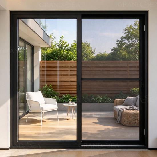 sliding door with security screen