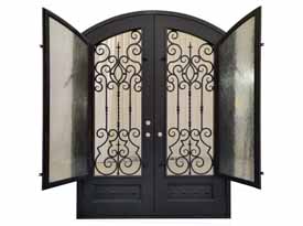 Add a glass door on iron art door, ventilation and day-lighting !